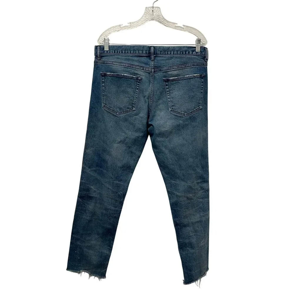 John Elliott Cast 2 Jeans Sz 33 Distressed Slim Denim Indie Streetwear Edgy Luxe